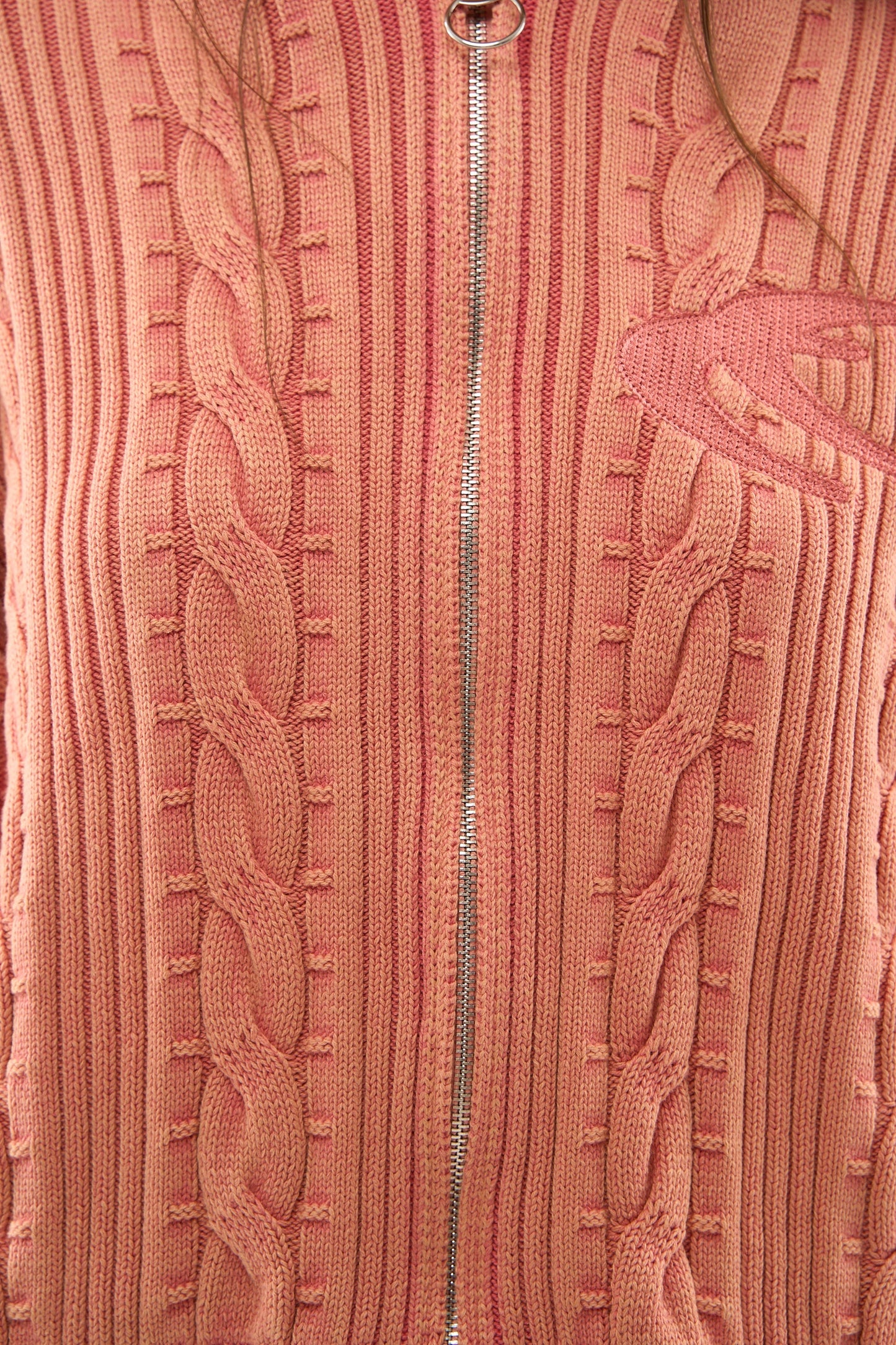 Latte Zipper Pink Knit