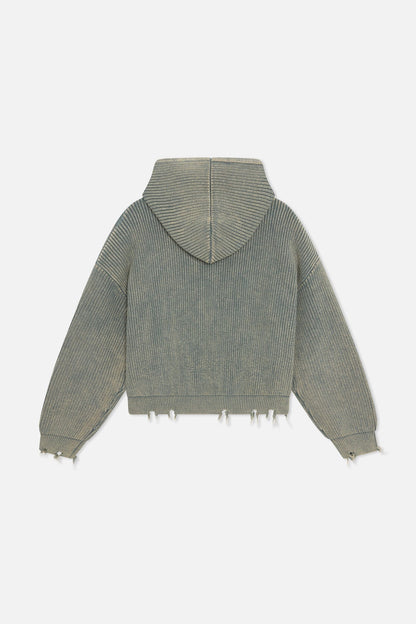 Buzz Dusty Green Knit Zipper