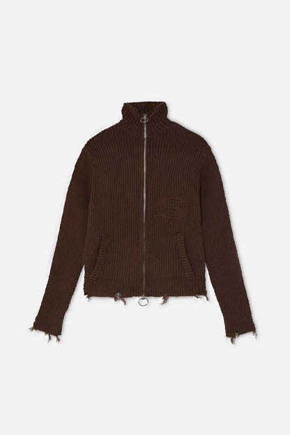 Bawdy Knit Brown Zipper