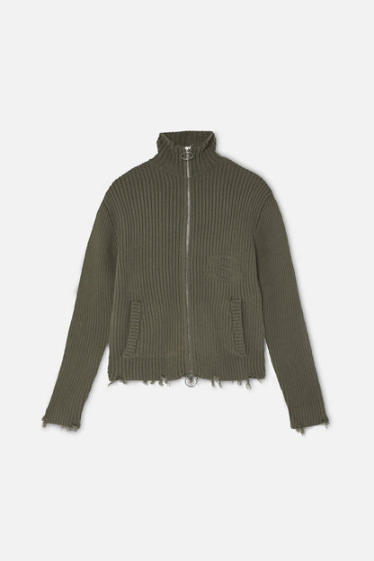Bawdy Knit Green Zipper