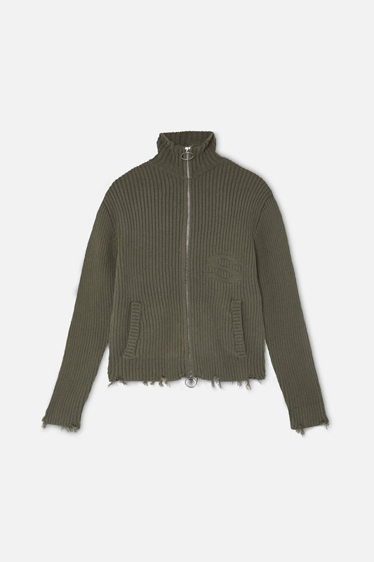 Bawdy Knit Green Zipper
