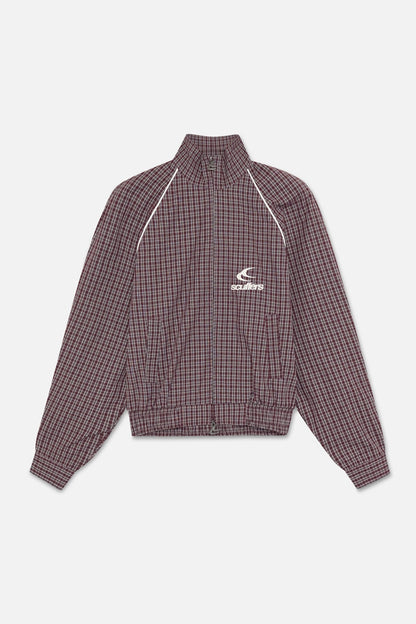 Chamise Checkered Burgundy Zipper