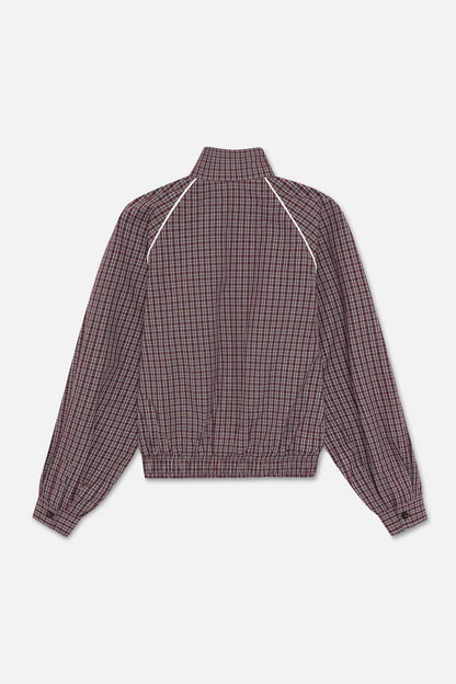 Chamise Checkered Burgundy Zipper