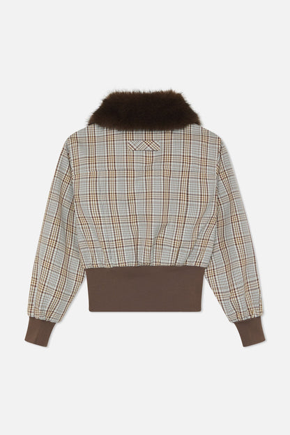 Checkered Brown Harrington Jacket