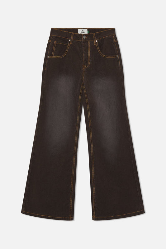 Corduroy Flared Brown Pants
