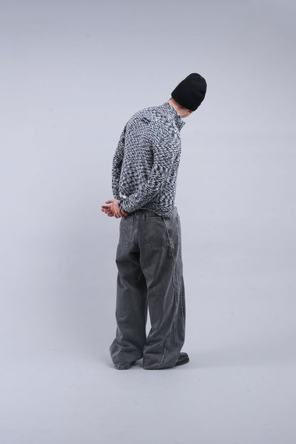 Tropic Grey Knit Zipper
