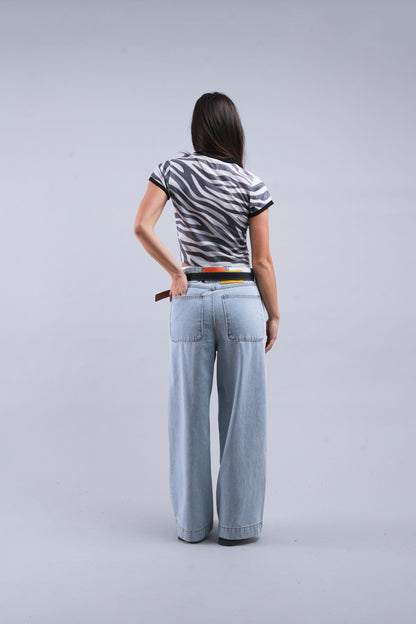 Tropical Light Blue Pants