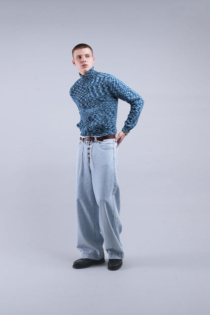 Tropic Blue Knit Zipper