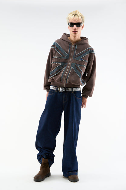 Flag Brown Zipper