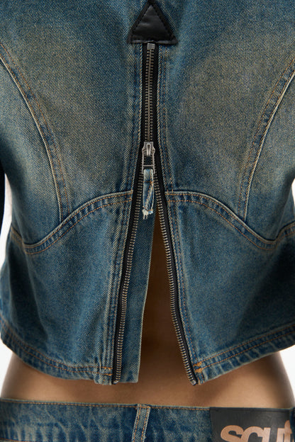 Marlen Washed Blue Jacket