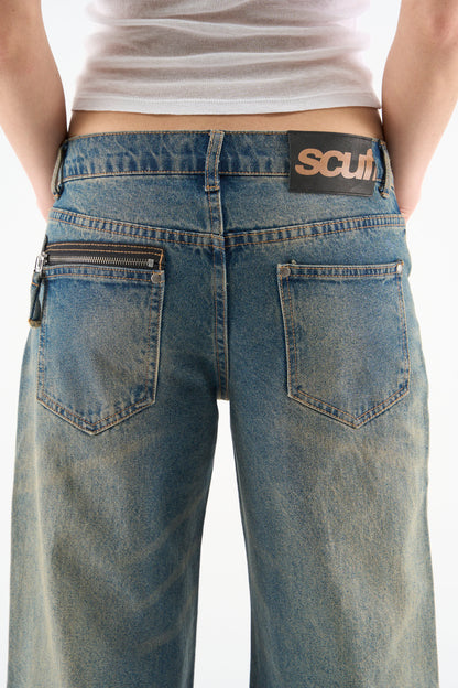 Marlen Washed Blue Pants