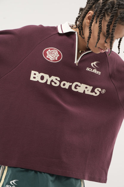 Boys or Girls Burgundy Polo