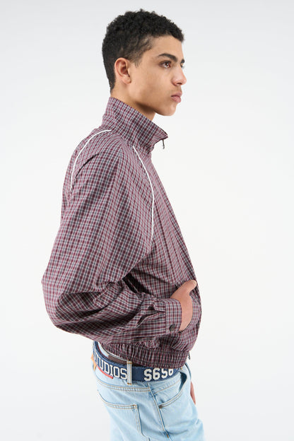 Chamise Checkered Burgundy Zipper