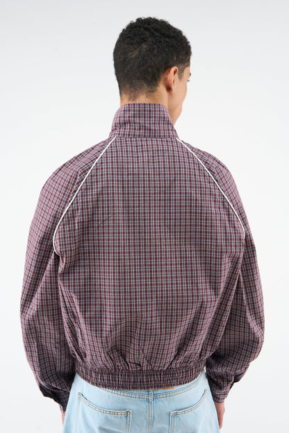 Chamise Checkered Burgundy Zipper