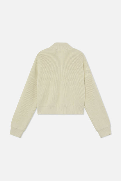 Delore Ecru Knit Zipper