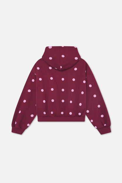 Dots Burgundy Zipper