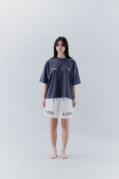 With Love Mesh White Shorts