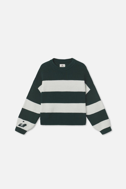 Hole Green & White Knit