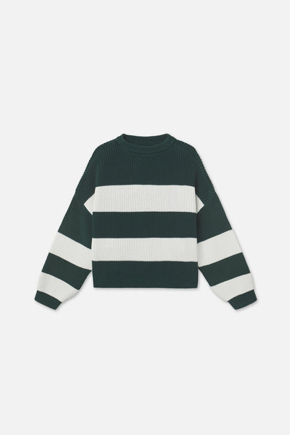 Hole Green & White Knit