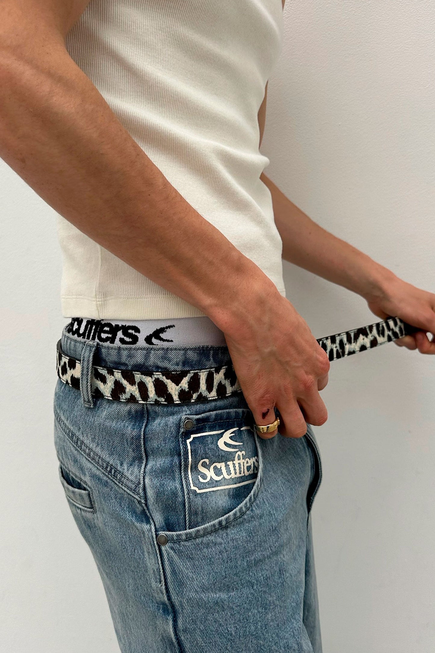White Leopard Belt