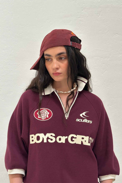 Boys or Girls Burgundy Polo