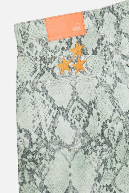 Jumbo Green Snakeprint Shorts