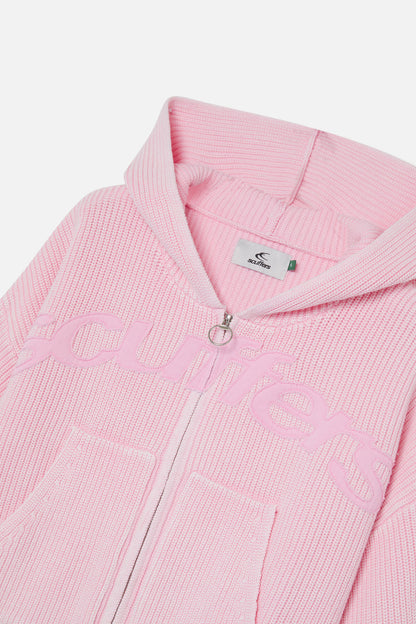 New Light Pink Buzz Knit Zipper