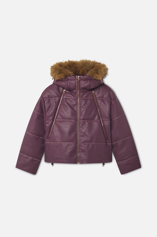 Raw Burgundy Puffer Jacket