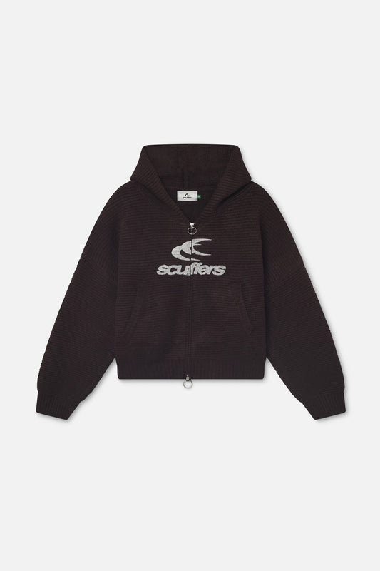 Roots Brown Knit Zipper