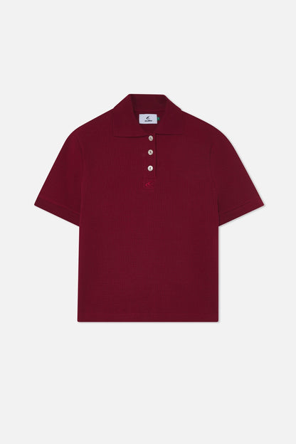 Waffle Burgundy Polo