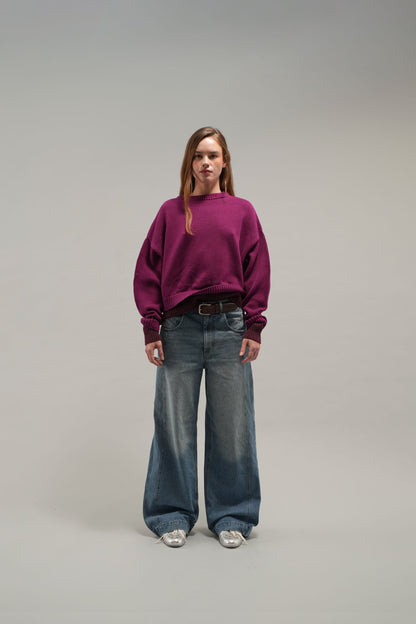 Double Burgundy Knit